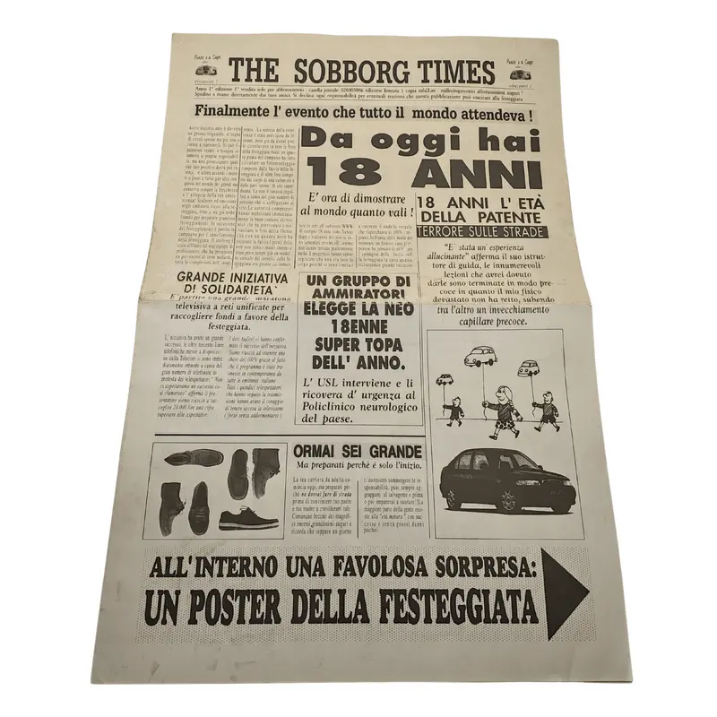 Quotidiano divertente Da Oggi Hai 18 Anni