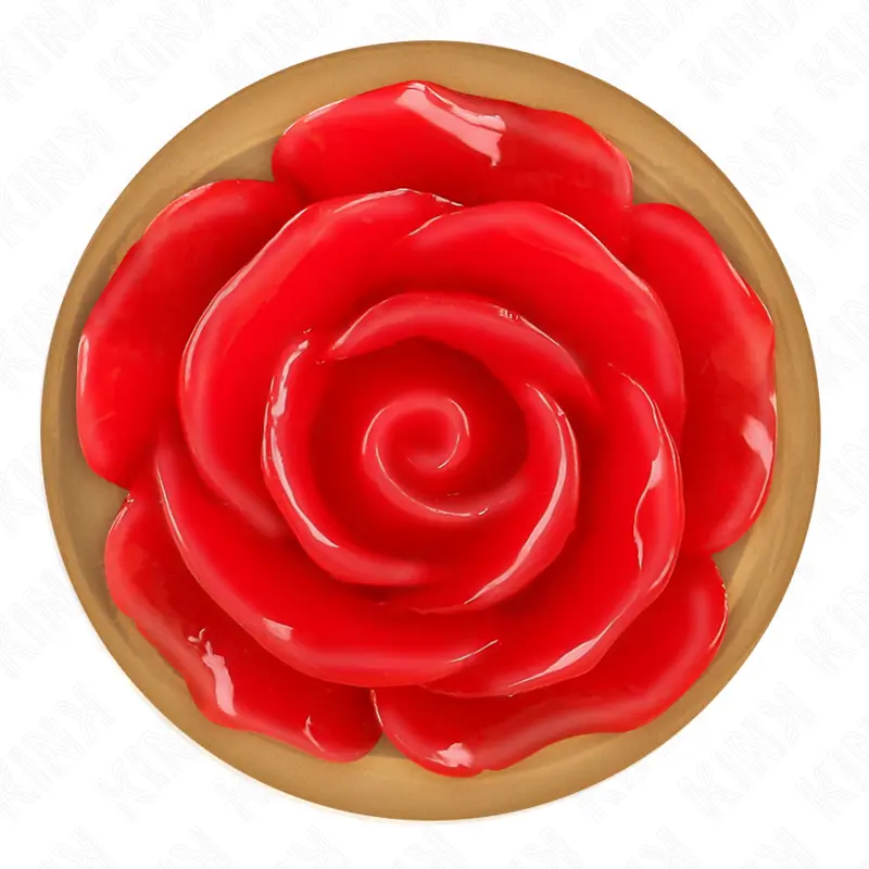 Rose Gold Metal Anal Plug with Red Rose – Size S – 7.8 × 2.8 cm – KINK