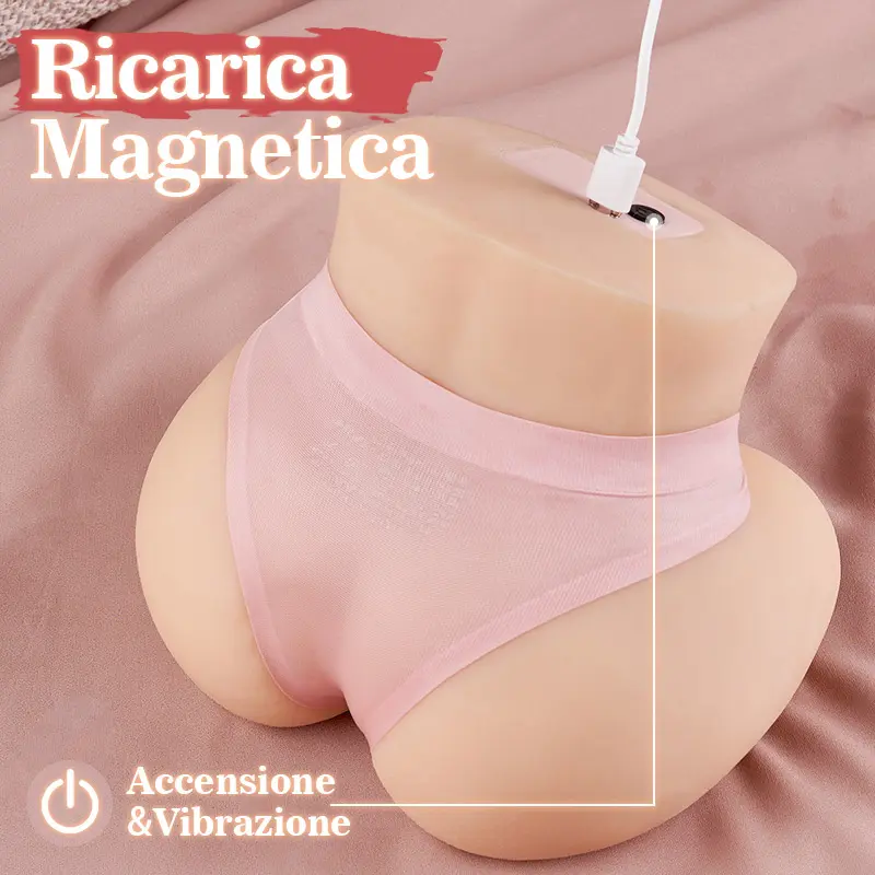 ROSSI 2.12KG Bambole sessuali realistiche con potenti vibrazioni, due motori a 6 frequenze