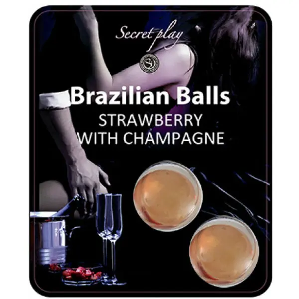 Sensual Rolling Oil Balls with Strawberry & Champagne Aroma | 2 units | SECRETPLAY