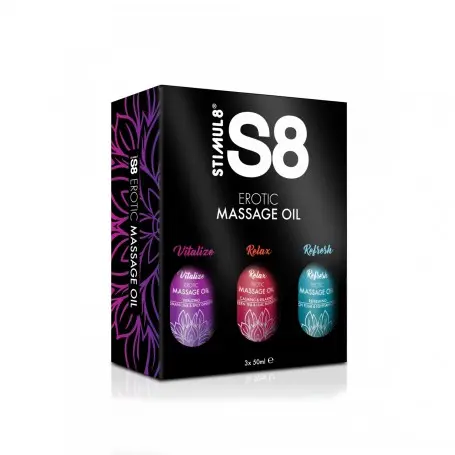 Set olio massaggi erotici S8 Box 3 x 50ml
