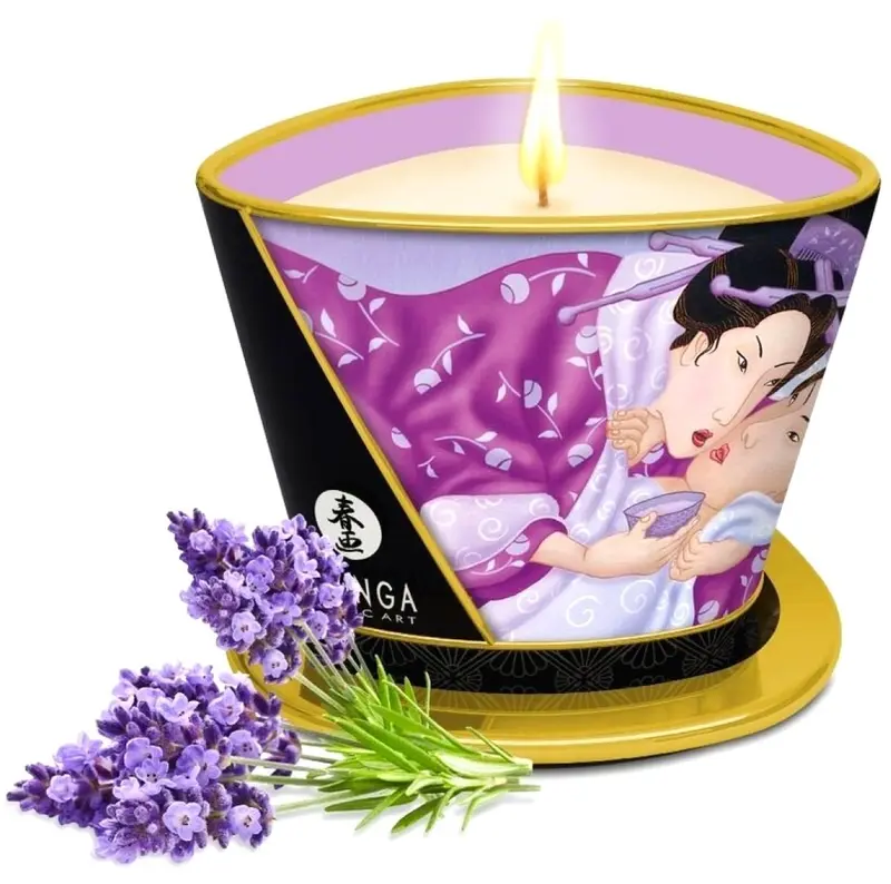 Shunga Erotic Art Candela da Massaggio Sensation Lavander Whisper - 170ml