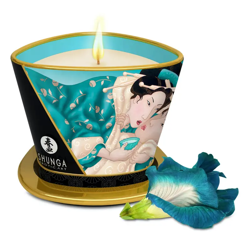 Shunga Erotic Art Candela da Massaggio Sensual - fiori delle isole - 170ml