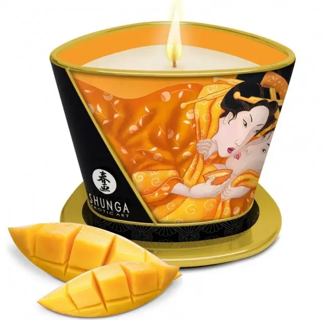 Shunga Erotic Art Candela da Massaggio Stimulation Lushious Mango - 170ml