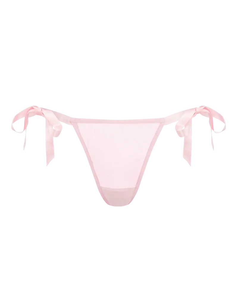 SIMONA RIBBON TIE THONG - PINK