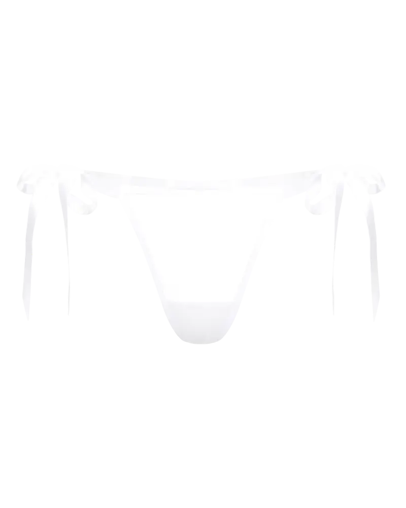 SIMONA RIBBON TIE THONG - WHITE