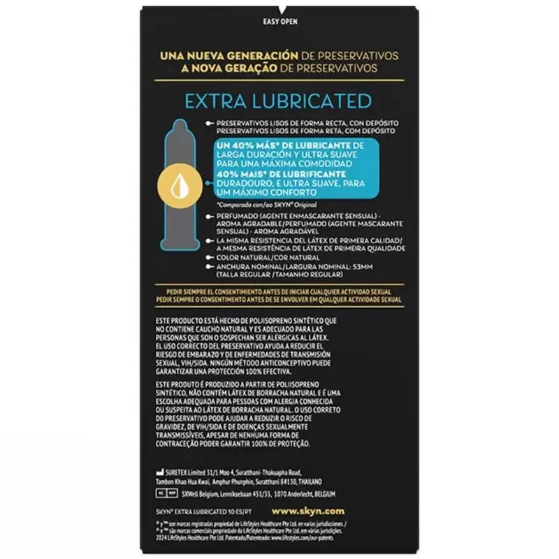 SKYN - PRESERVATIVO EXTRA LUBRIFICATO 10 UNITÀ