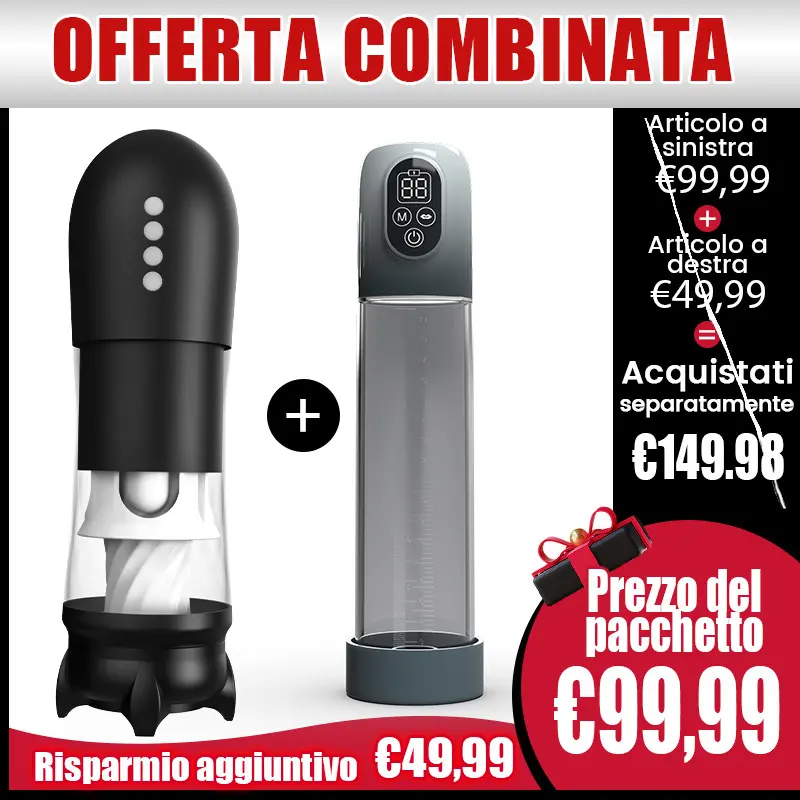 Super Doppia Sorpresa! Masturbatore + Ingranditore Offerta Combinata Limitata, risparmia €49,99!