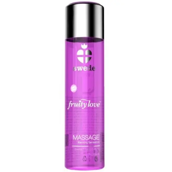 SWEDE FRUITY LOVE OLIO DA MASSAGGIO EFFETTO RISCALDANTE LAMPONE ROSA E RABARBARO 60 ML.